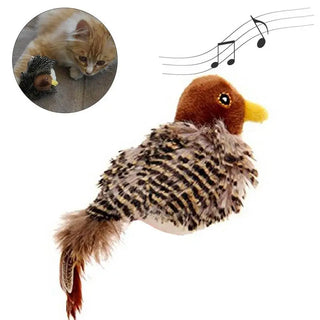 Cat Toy Sparrow Shaped Funny Bird Simulation Sound Toy Pet Interactive Sounding Plush Doll Pet Supplies