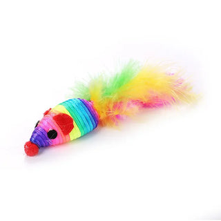 5Pcs Cat Toys Creative Artificial Feather Cat Mouse Shape Toy Cat Chew Toy Pet Bite Toys Pet Supplies Random Color