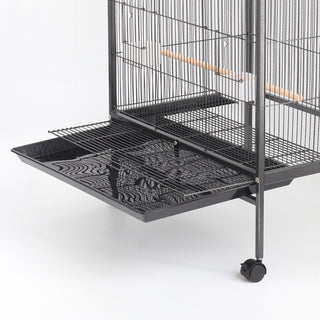 Large Metal Bird Cage with Wood Stand