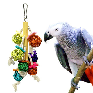 Bird Swing Toy Wooden Parrot Stand