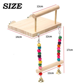 Bird Swing Toy Wooden Parrot Stand