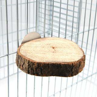 Round Wooden Squirrel Parrot Bird Perch Stand