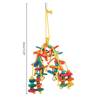 Bird Swing Toy Wooden Parrot Stand