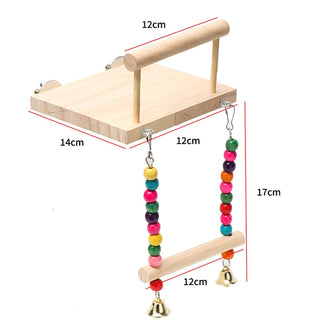 Bird Swing Toy Wooden Parrot Stand