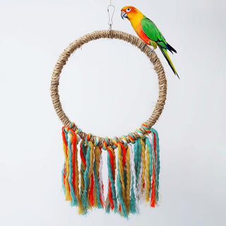 Bird Swing Toy Wooden Parrot Stand